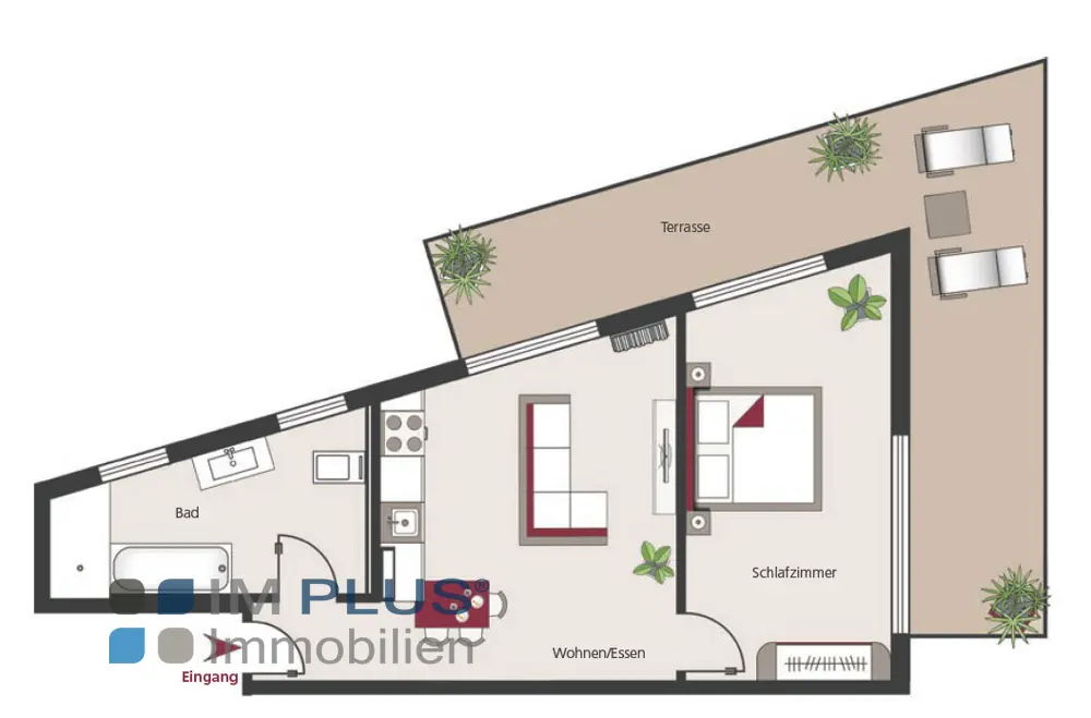 Vermietete Wohnung mit Garten und Terrasse – Bild 4