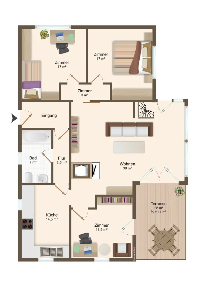 Außergewöhnliche 4–5-Zimmer-Wohnung inklusive zwei Einzelgaragen – Bild 5