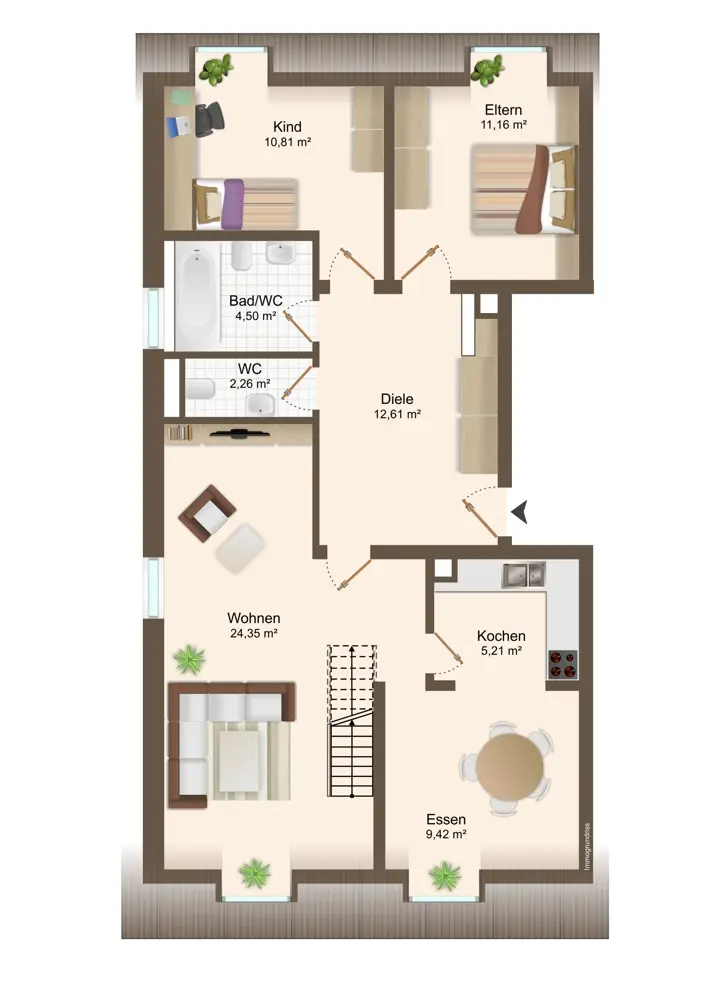 TOP LAGE – seltene 3-Zimmer-Dachgeschosswohnung über zwei Etagen am Max-Josefs-Platz – Bild 15